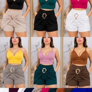 FALDA SHORT SCUBA CREPPE
