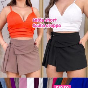 FALDA SHORT SCUBA CREPPE
