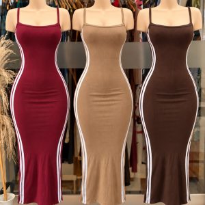 vestido rayas rib grueso