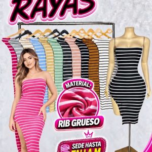 VESTIDO RIB GRUESO RAYAS